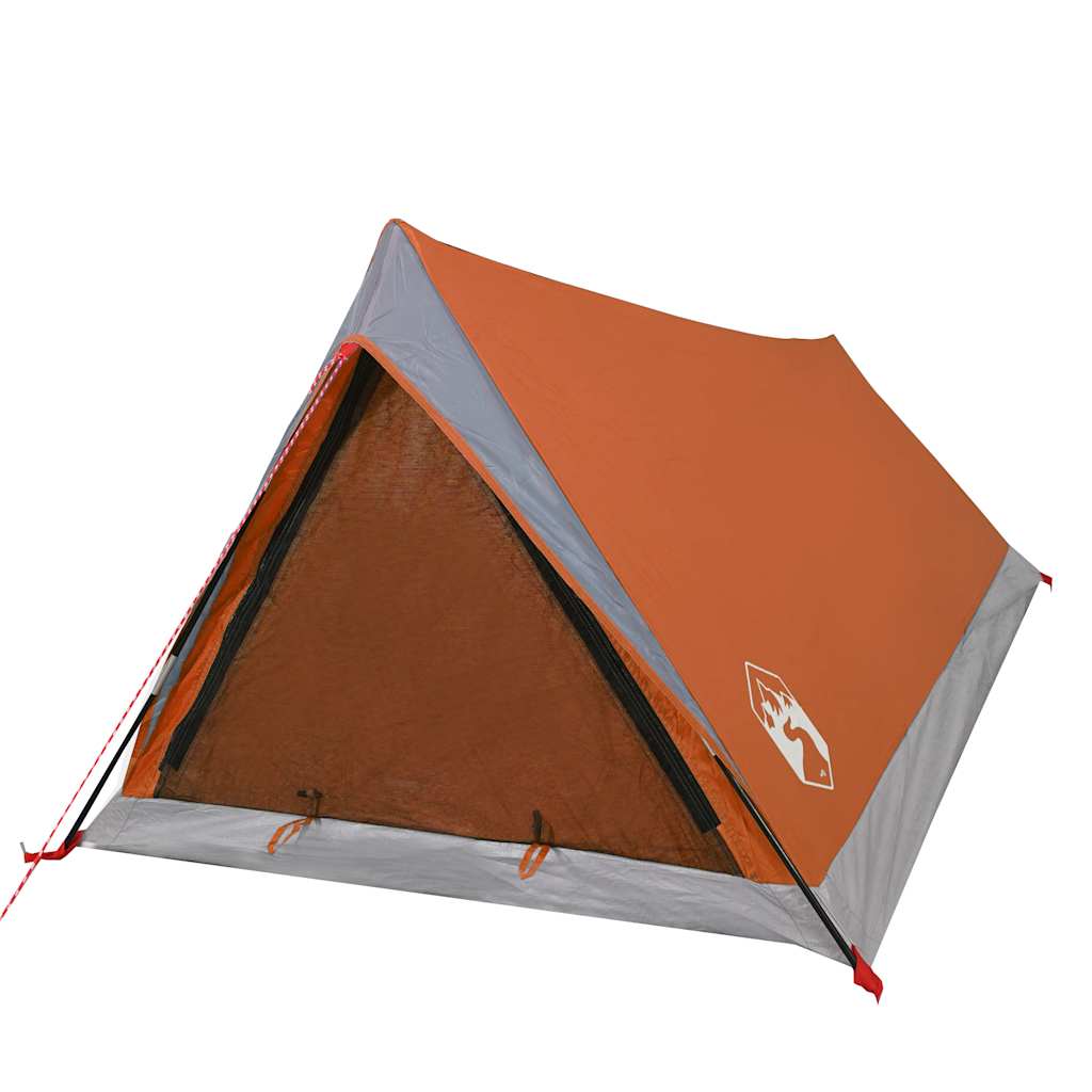 Tenda da Campeggio 2 Persone Grigio e Arancione Impermeabile 94364