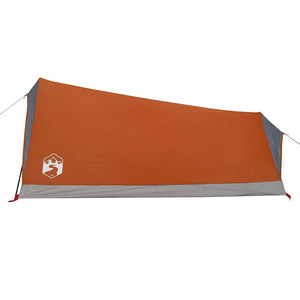 Tenda da Campeggio 2 Persone Grigio e Arancione Impermeabile 94364