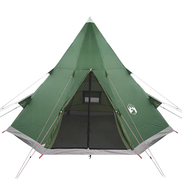 Tenda da Campeggio Tipi per 4 Persone Verde Impermeabile 94380