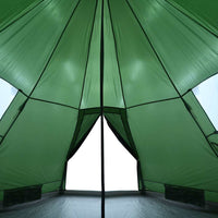 Tenda da Campeggio Tipi per 4 Persone Verde Impermeabile 94380