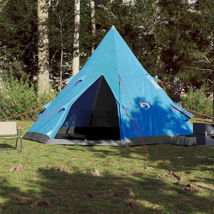 Tenda da Campeggio Tipi per 4 Persone Blu Impermeabile 94381