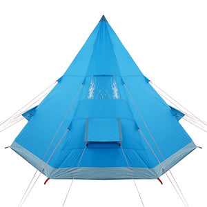 Tenda da Campeggio Tipi per 4 Persone Blu Impermeabile 94381