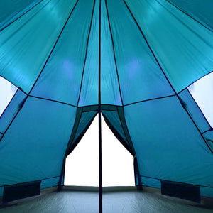 Tenda da Campeggio Tipi per 4 Persone Blu Impermeabile 94381