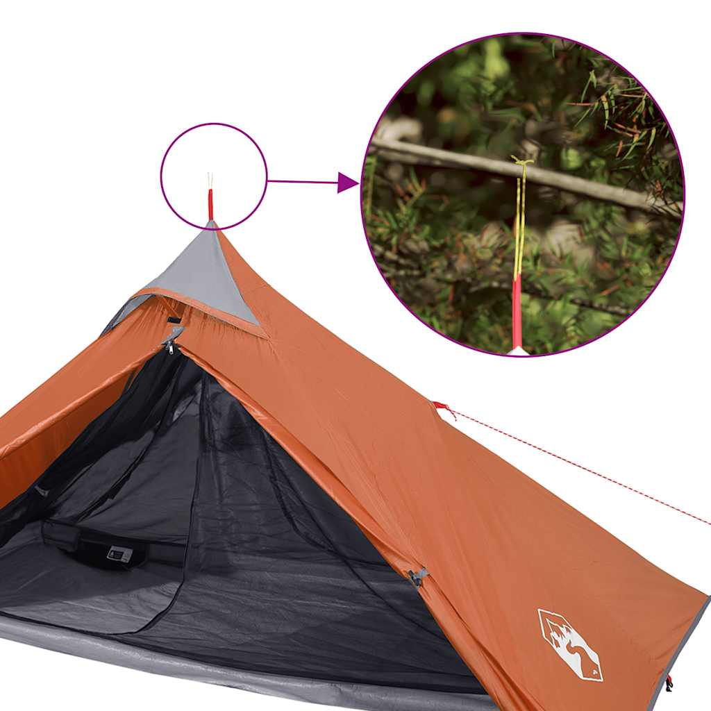 Tenda da Campeggio Tipi 1 Persona Arancione Impermeabile