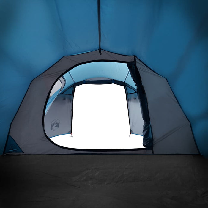 Tenda da Campeggio a Tunnel per 3 Persone Blu Impermeabile 94391