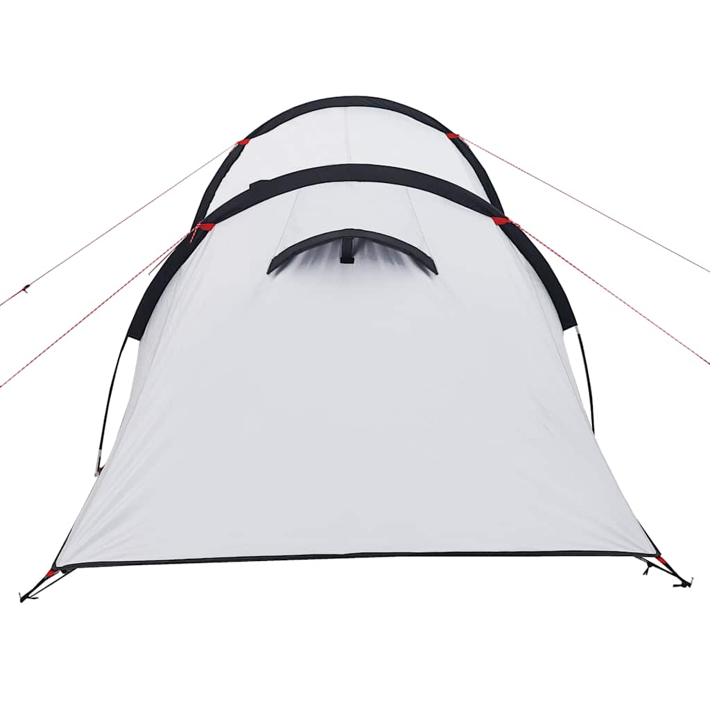 Tenda Campeggio a Tunnel 3 Persone Bianca Tessuto Impermeabile 94393