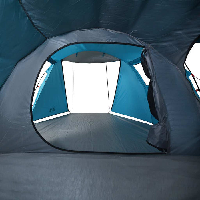 Tenda da Campeggio a Tunnel per 4 Persone Blu Impermeabile 94398