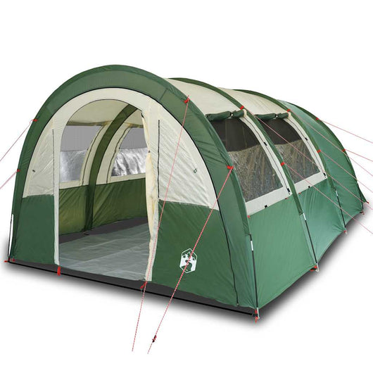 Tenda da Campeggio a Tunnel per 4 Persone Verde Impermeabile 94400
