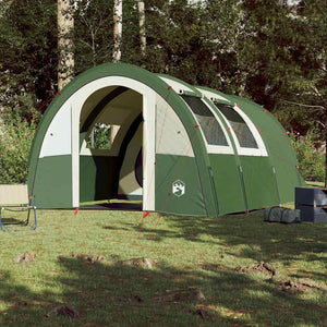 Tenda da Campeggio a Tunnel per 4 Persone Verde Impermeabile 94400