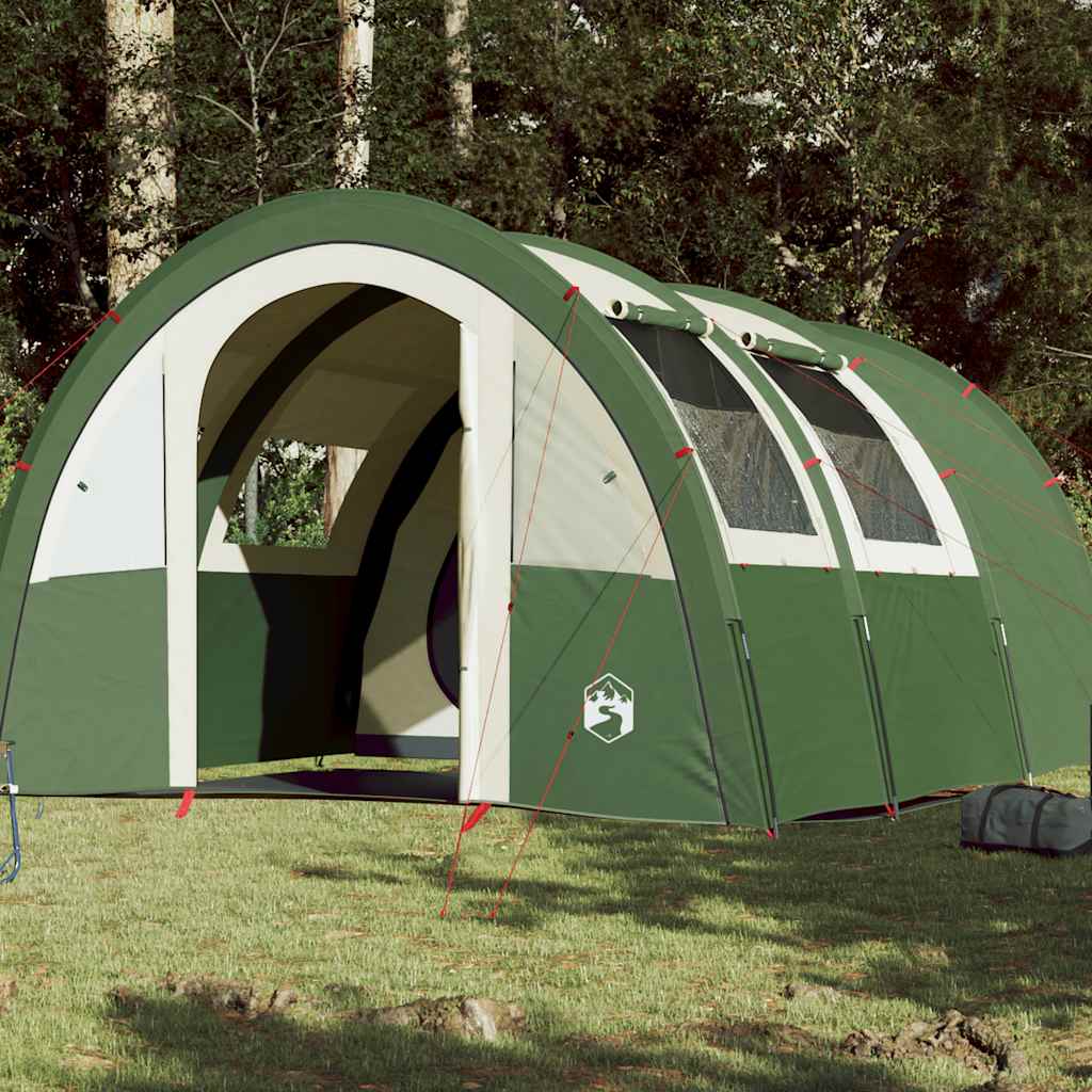 Tenda da Campeggio a Tunnel per 4 Persone Verde Impermeabile 94400
