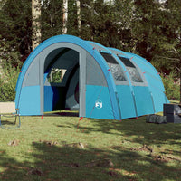 Tenda da Campeggio a Tunnel per 4 Persone Blu Impermeabile 94401