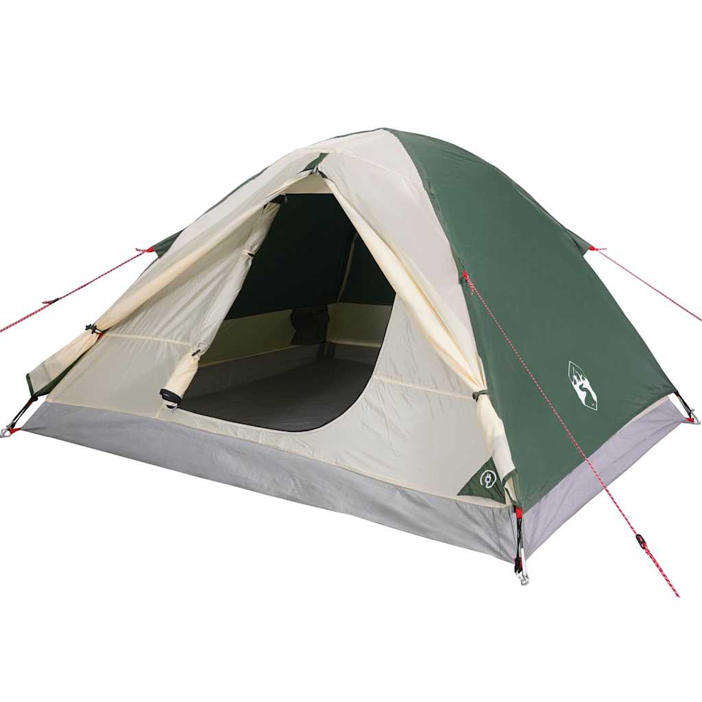 Tenda da Campeggio a Cupola per 3 Persone Verde Impermeabile