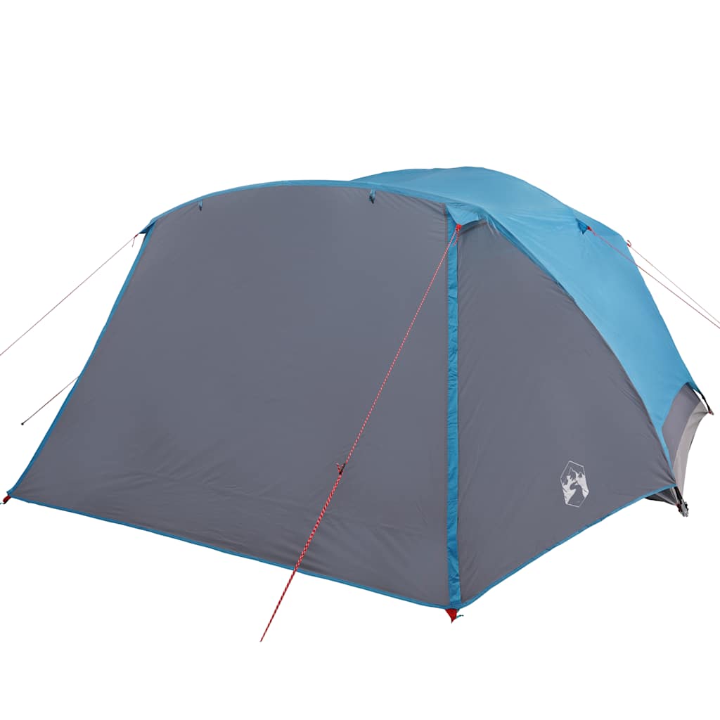 Tenda da Campeggio con Portico per 4 Persone Blu Impermeabile