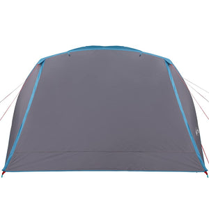 Tenda da Campeggio con Portico per 4 Persone Blu Impermeabile