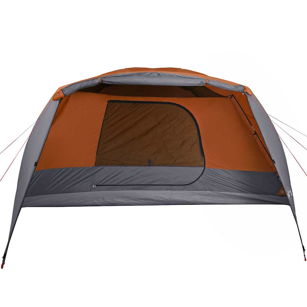 Tenda da Campeggio con Portico per 4 Persone Grigio e Arancione