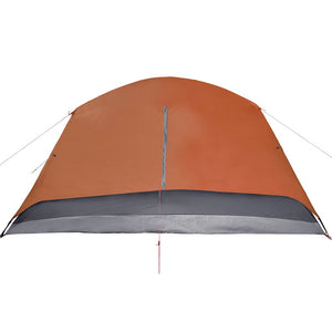 Tenda da Campeggio con Portico per 4 Persone Grigio e Arancione