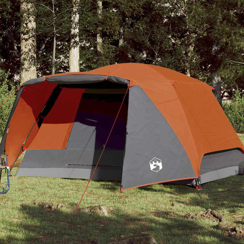 Tenda da Campeggio con Portico 4 Persone Arancione Impermeabile 94417
