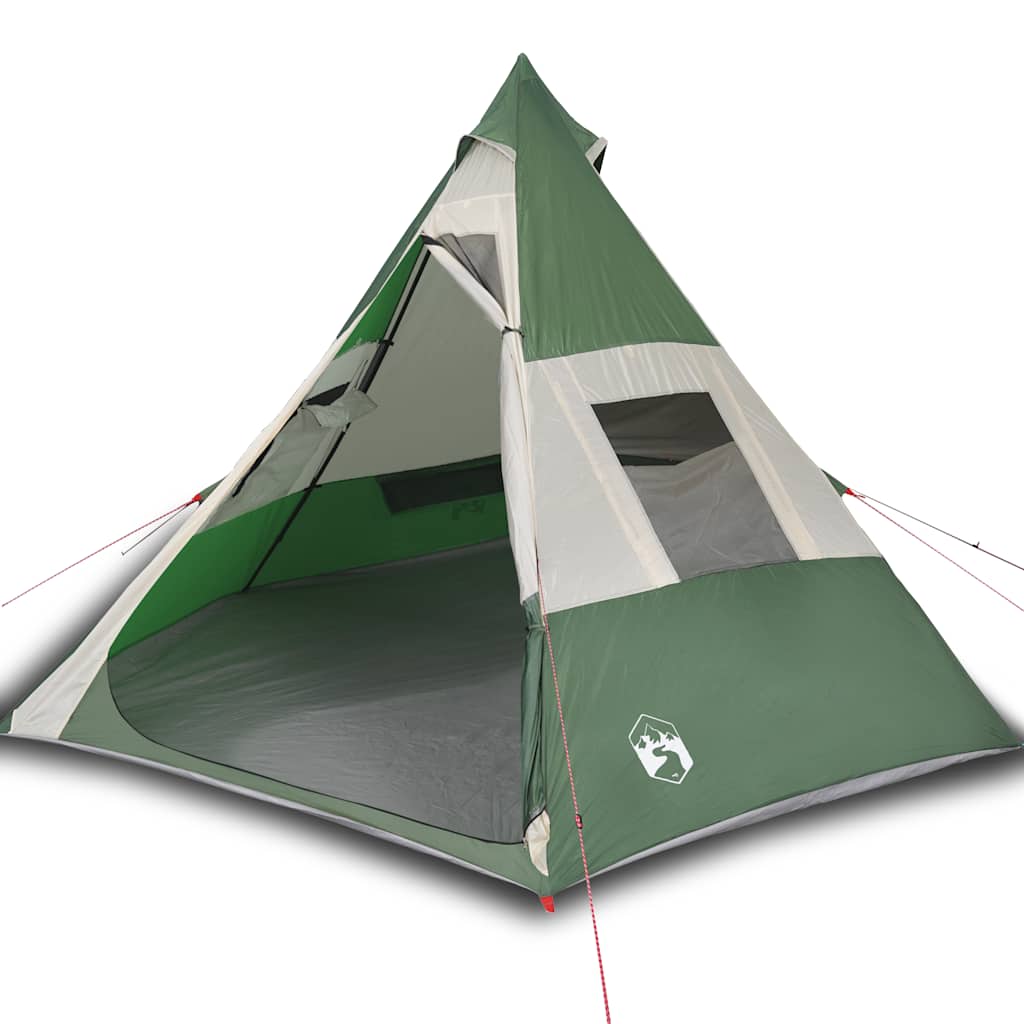 Tenda da Campeggio Tipi per 7 Persone Verde Impermeabile 94427