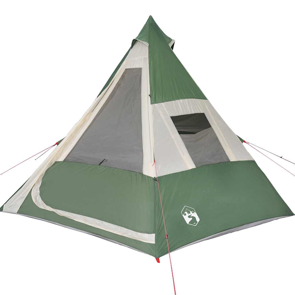 Tenda da Campeggio Tipi per 7 Persone Verde Impermeabile 94427