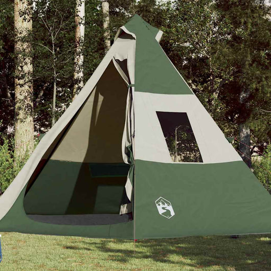 Tenda da Campeggio Tipi per 7 Persone Verde Impermeabile 94427