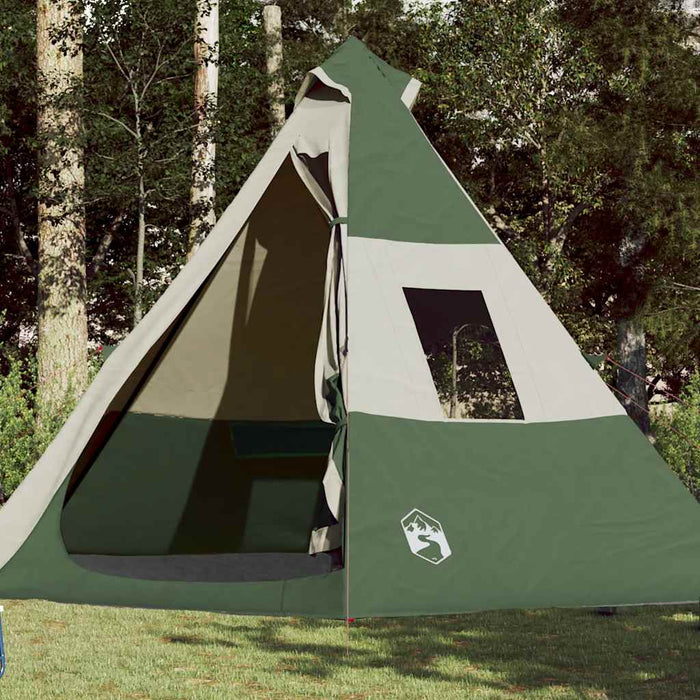 Tenda da Campeggio Tipi per 7 Persone Verde Impermeabile 94427