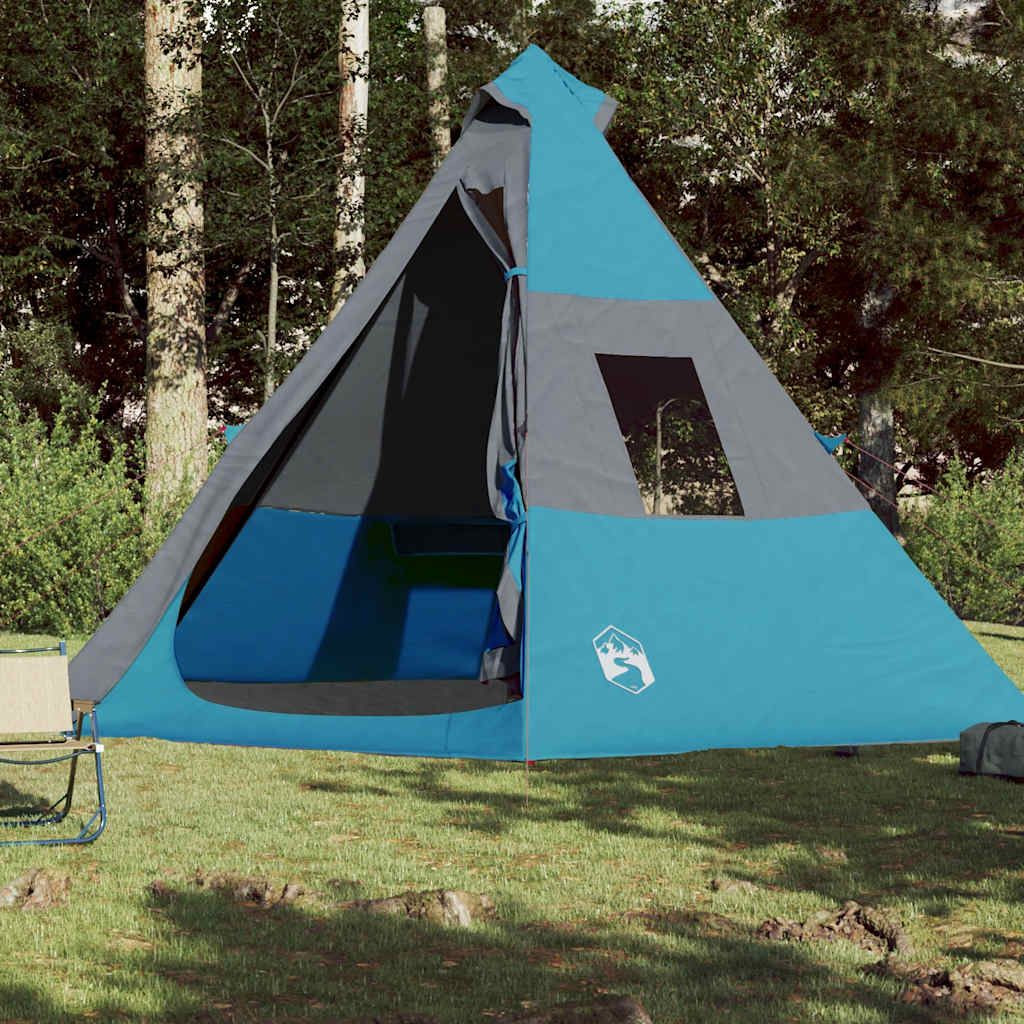 Tenda da Campeggio Tipi per 7 Persone Blu Impermeabile 94428