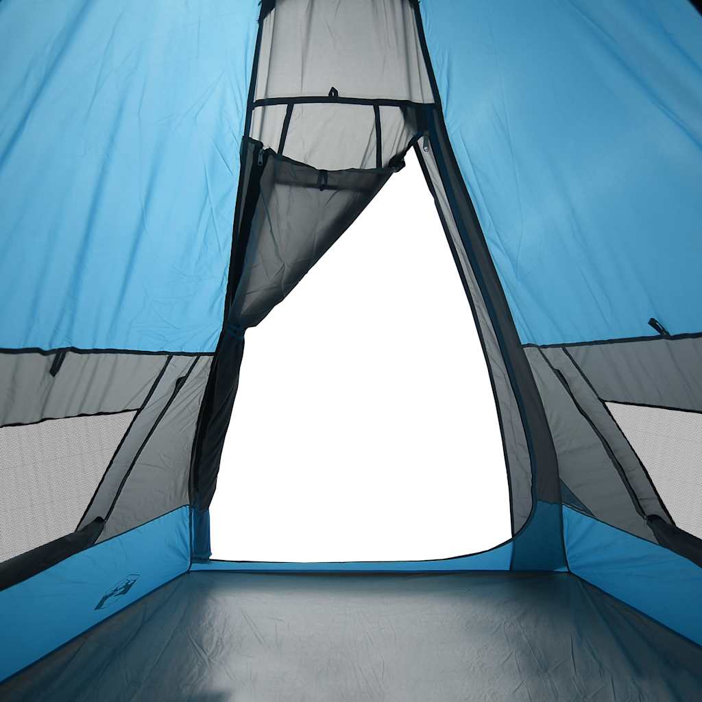 Tenda da Campeggio Tipi per 7 Persone Blu Impermeabile