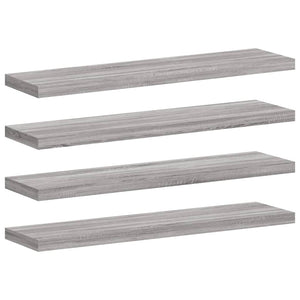 Mensole Parete 4pz Grigio Sonoma 40x10x1,5cm Legno Multistrato 838197