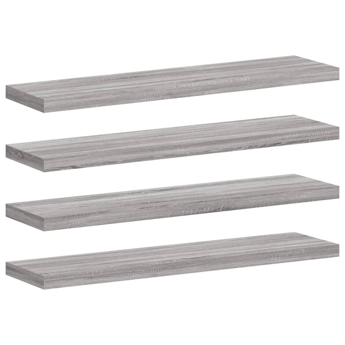 Mensole Parete 4pz Grigio Sonoma 40x10x1,5cm Legno Multistrato 838197