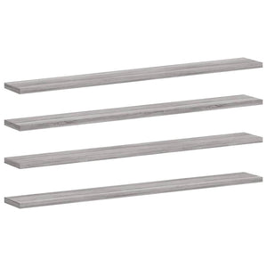 Mensole Parete 4pz Grigio Sonoma 80x10x1,5cm Legno Multistrato 838257