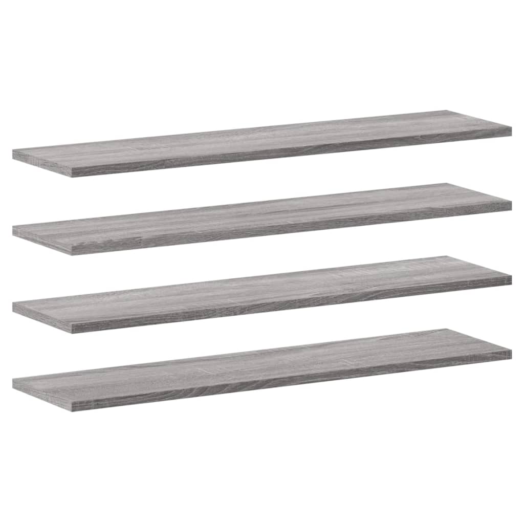 Mensole Parete 4pz Grigio Sonoma 80x20x1,5cm Legno Multistratocod mxl 111575
