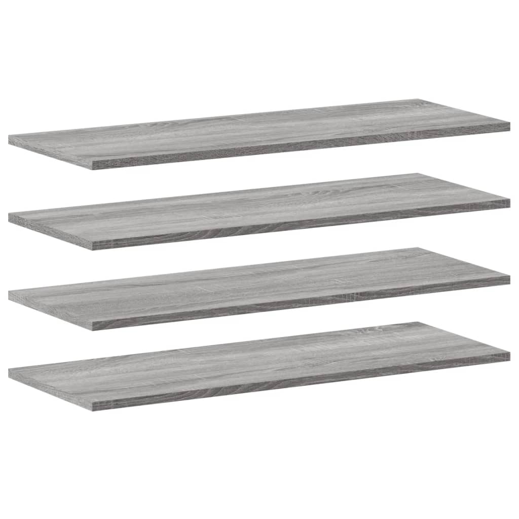 Mensole Parete 4pz Grigio Sonoma 80x30x1,5cm Legno Multistrato 838269