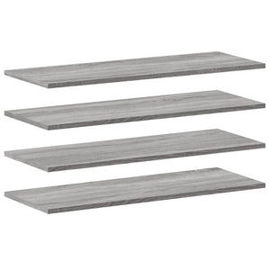 Mensole Parete 4pz Grigio Sonoma 80x30x1,5cm Legno Multistrato 838269