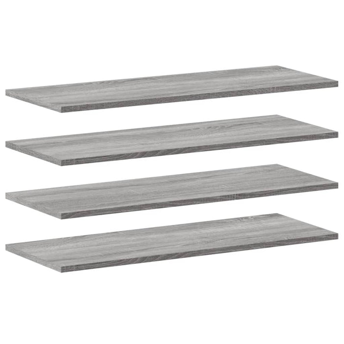 Mensole Parete 4pz Grigio Sonoma 80x30x1,5cm Legno Multistrato 838269