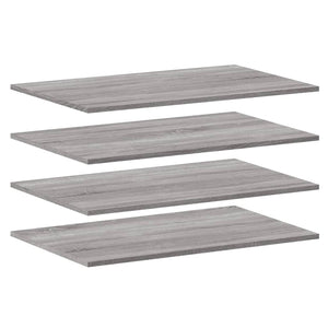 Mensole Parete 4pz Grigio Sonoma 80x50x1,5cm Legno Multistrato 838281