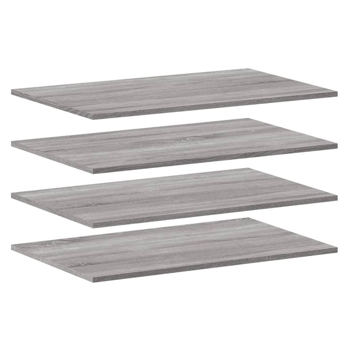 Mensole Parete 4pz Grigio Sonoma 80x50x1,5cm Legno Multistrato 838281