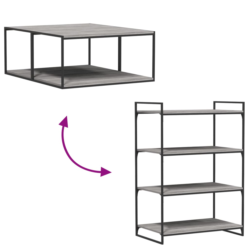 Mensole Parete 4pz Grigio Sonoma 80x50x1,5cm Legno Multistrato 838281