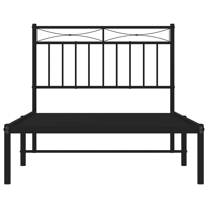 Giroletto con Testiera in Metallo Nero 100x190 cm 373685