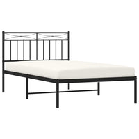 Giroletto con Testiera Metallo Nero 100x200 cm 373686