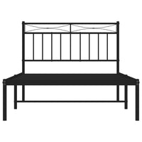 Giroletto con Testiera in Metallo Nero 107x203 cm 373687