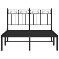 Giroletto con Testiera in Metallo Nero 120x190 cm 373688