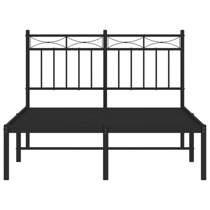 Giroletto con Testiera in Metallo Nero 120x190 cm 373688