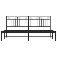 Giroletto con Testiera in Metallo Nero 183x213 cm 373696