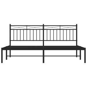 Giroletto con Testiera in Metallo Nero 183x213 cm 373696