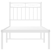 Giroletto senza Materaso con Testiera Metallo Bianco 75x190 cm 373730