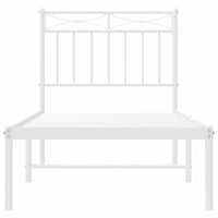 Giroletto con Testiera Metallo Bianco 80x200 cm 373731