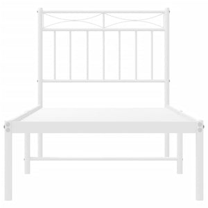 Giroletto con Testiera Metallo Bianco 80x200 cm 373731