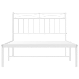 Giroletto con Testiera Metallo Bianco 107x203 cm 373736