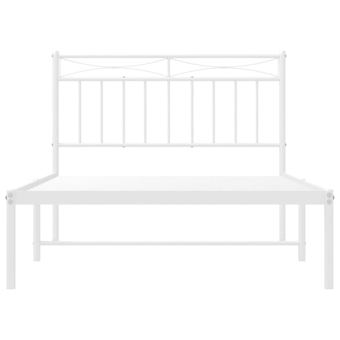 Giroletto con Testiera Metallo Bianco 107x203 cm 373736