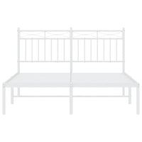 Giroletto con Testiera Metallo Bianco 135x190 cm 373739